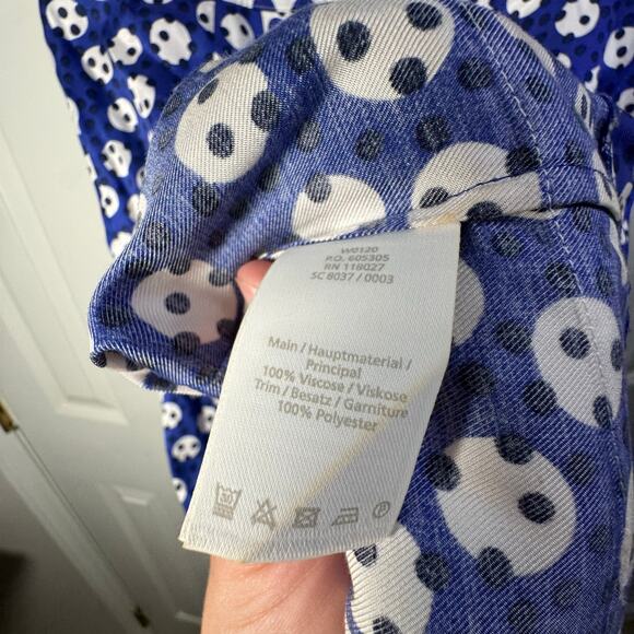 Boden Esmeralda Midi Dress Blue White Geometric Print Size 8 - Picture 5 of 7